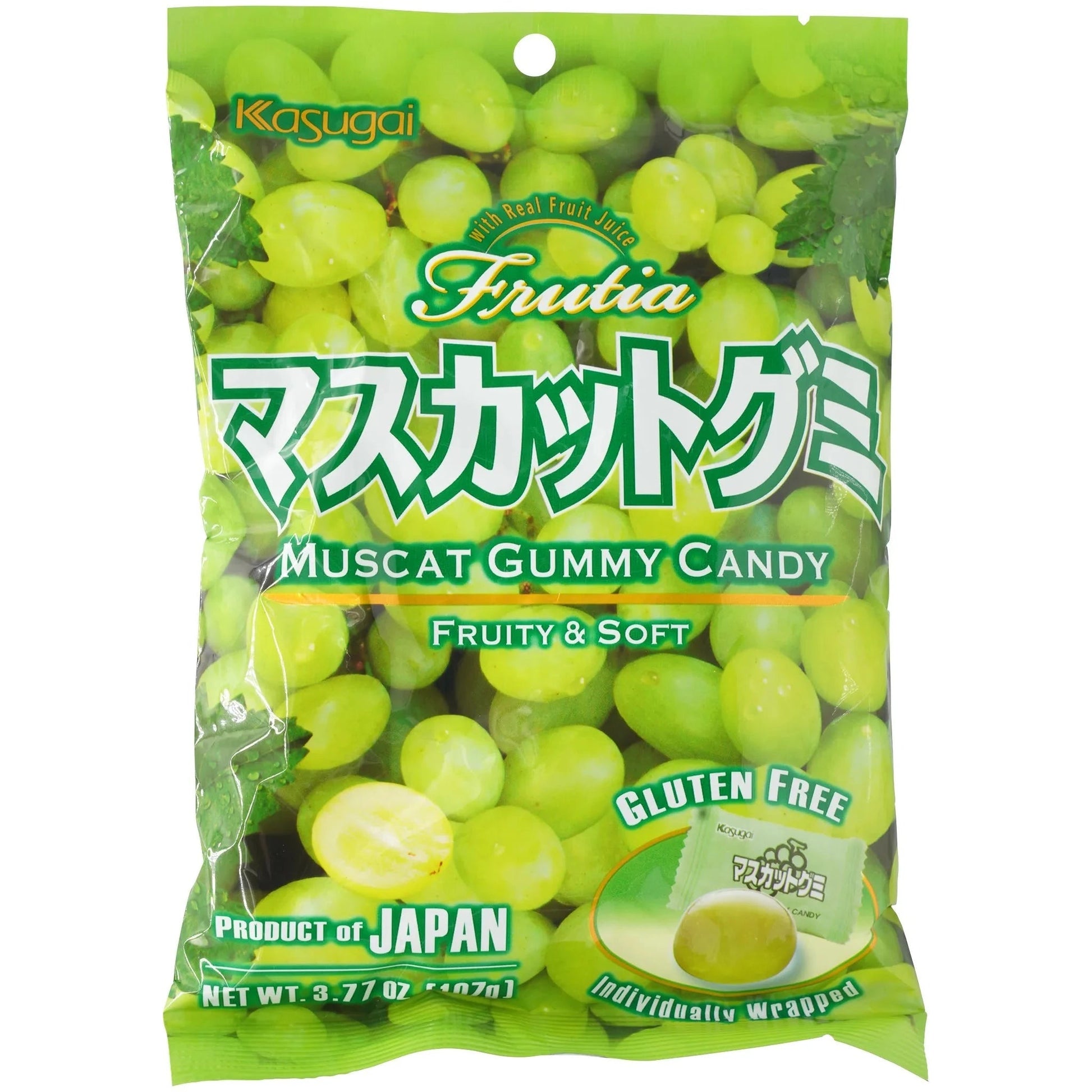 Kasugai Frutia Gummy Muscat (White grape) 3.77 oz - Tokyo Central - Candy - Kasugai -