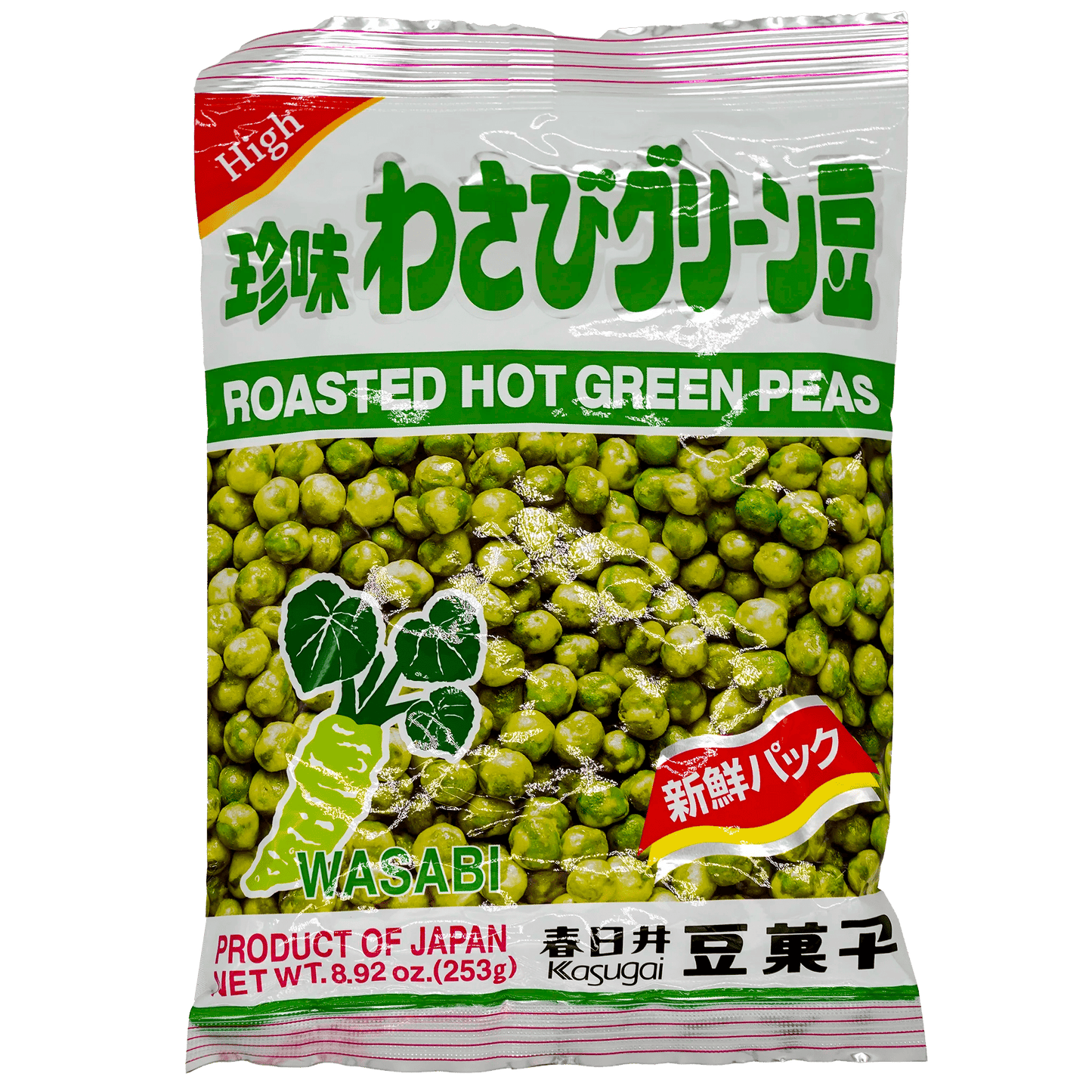 Kasugai Roasted Green Peas, Wasabi Flavor 8.92 oz - Tokyo Central - Snacks Nuts&Seeds - Kasugai -