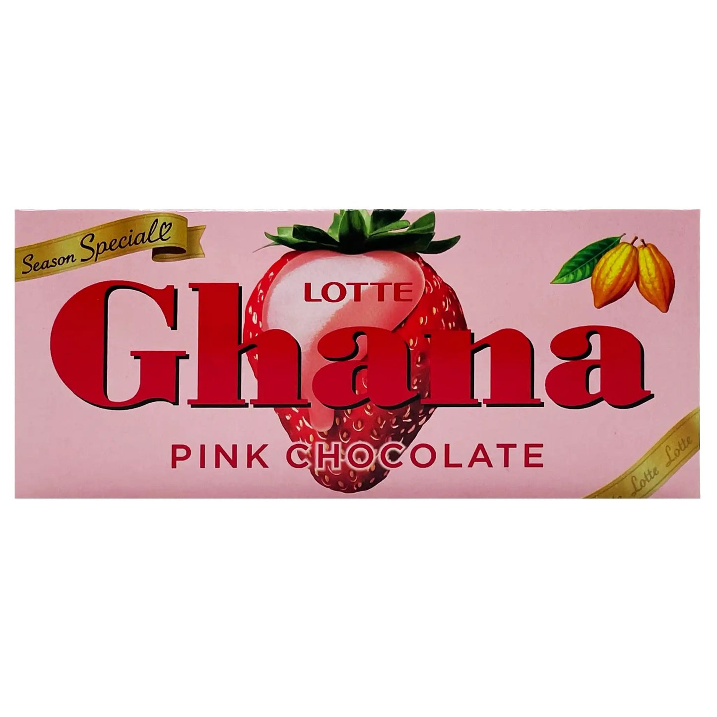 Lotte Ghana Pink Strawberry Chocolate Bar 1.59 oz