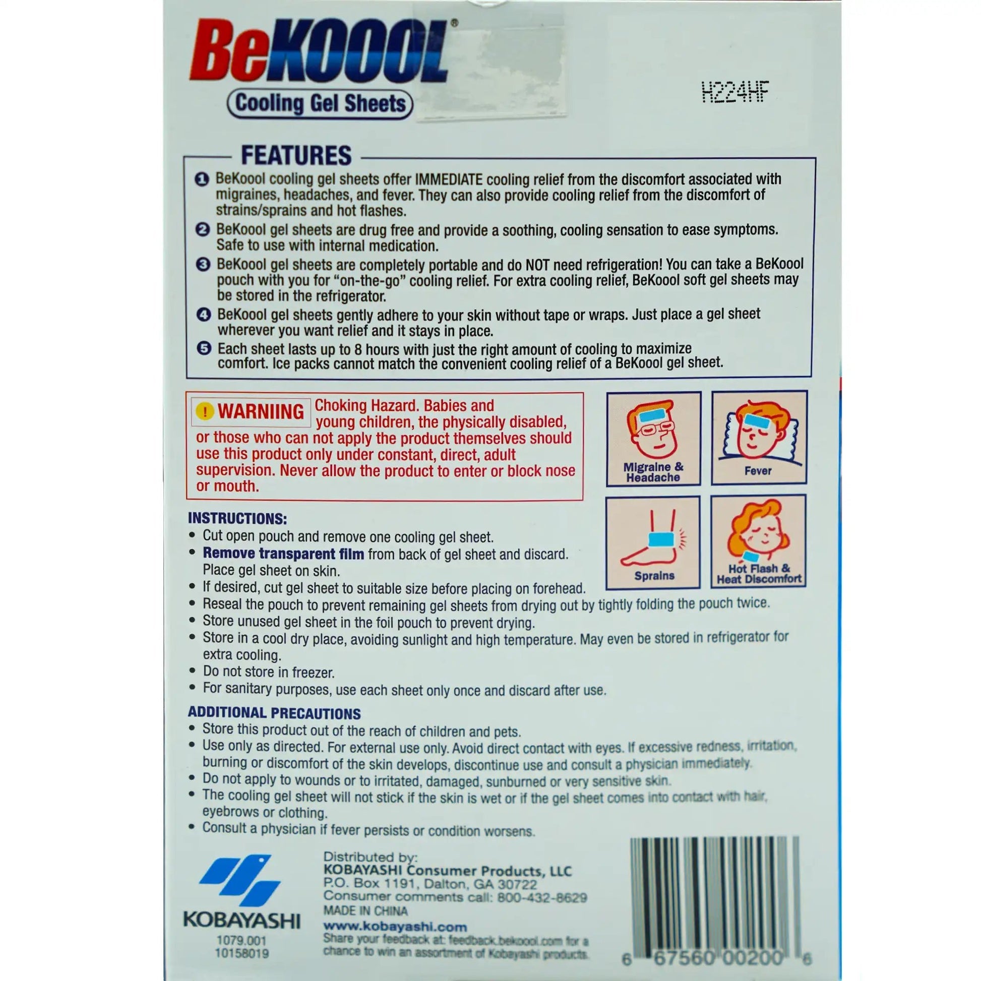 Migraine Be Kool Soft Gel Sheets For Adults 2.9 oz - Tokyo Central - Health - Kobayashi -