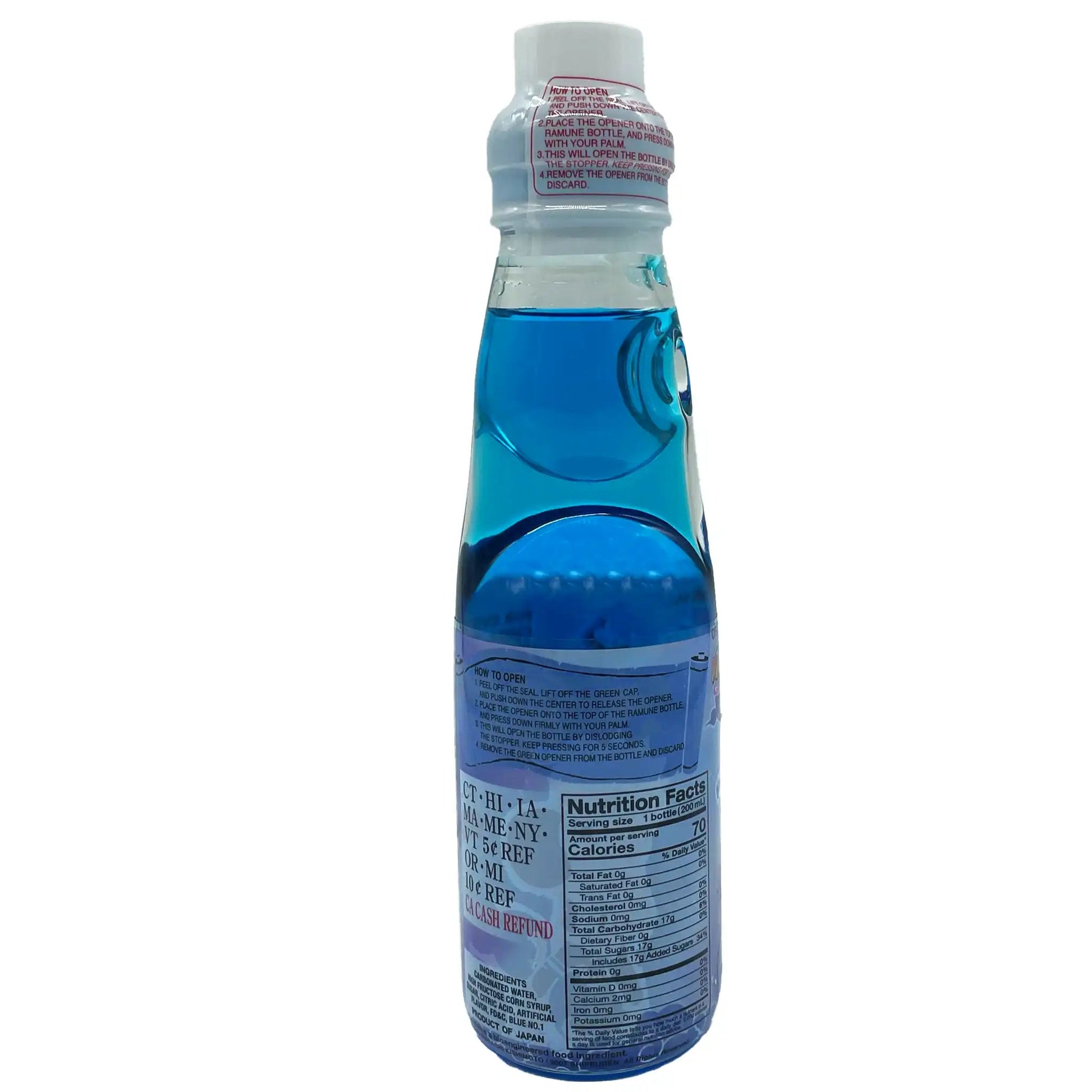 Naruto Ramune Soda Blueberry 6.6 fl.oz - Tokyo Central - Soft Drinks - Unknown -