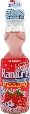 Sangaria Ramune Carbonated Drink, Strawberry 6.76 fl. oz. - Tokyo Central - Soft Drinks - Sangaria -
