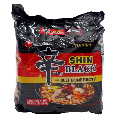 Shin Ramyun Black Family Pack 4 pack 1.14 lbs - Tokyo Central - Noodles - Nongshim -