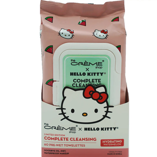 TCS Hello Kitty Cleansing Towlettes 60 Count Hydrating Watermelon 8.28 oz - Tokyo Central - Beauty Tools - Creme -